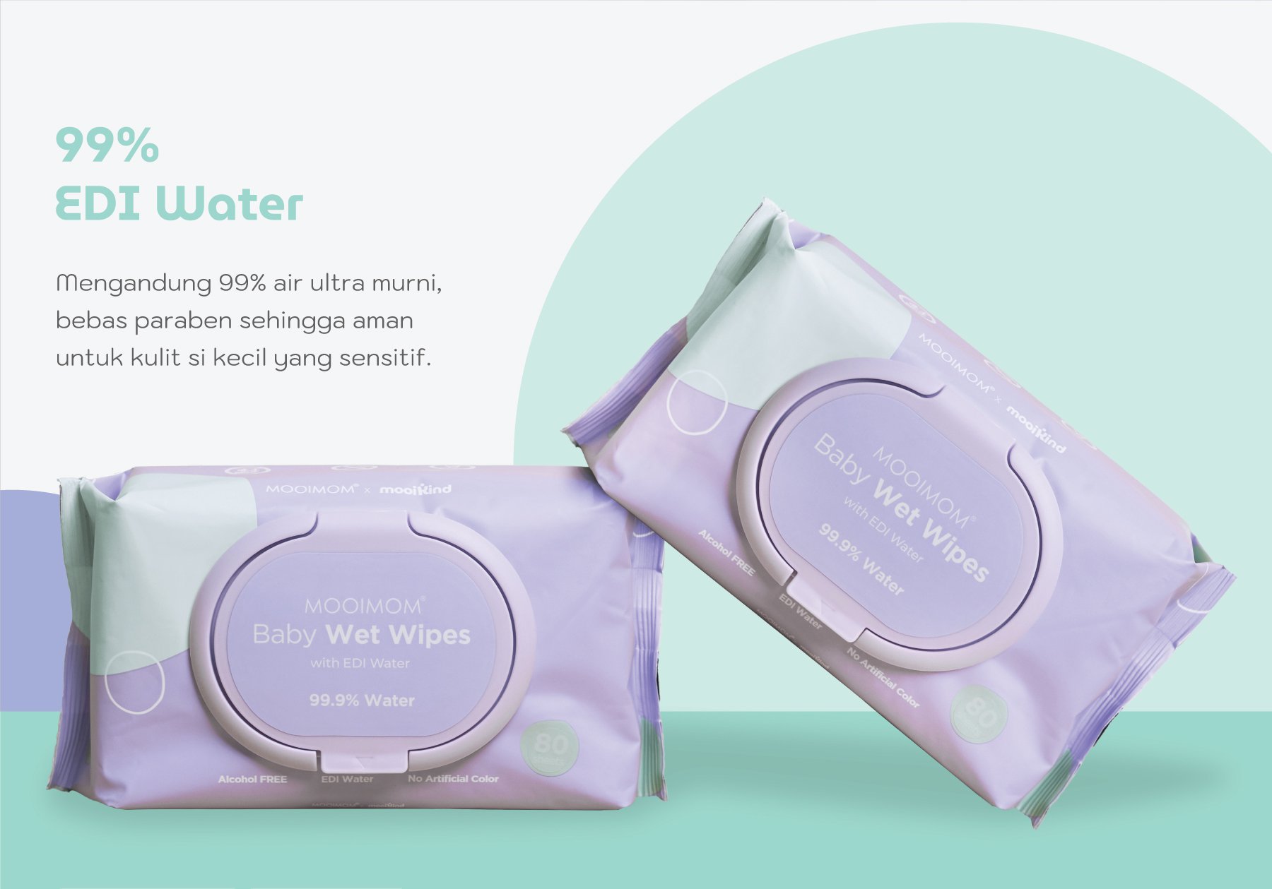 MOOIMOM x mooikind Baby Wet Wipes with EDI Water 4 Pack description image