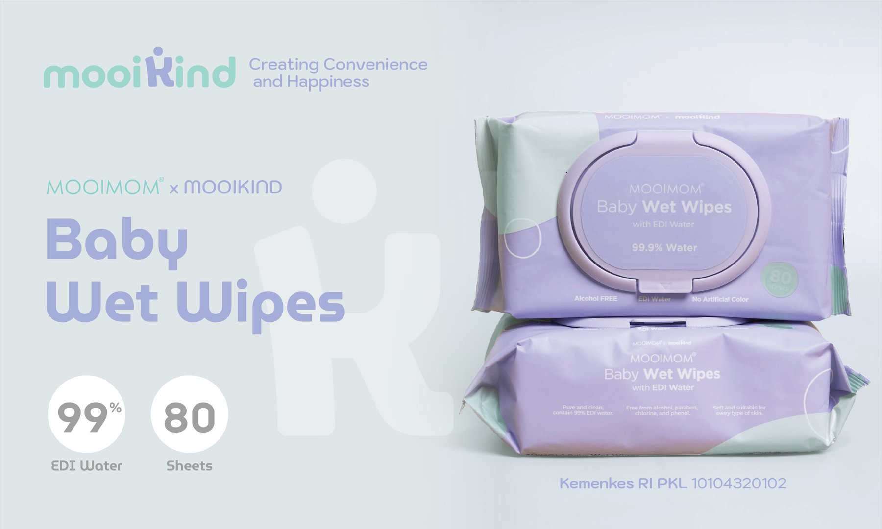 MOOIMOM x mooikind Baby Wet Wipes with EDI Water 4 Pack description image