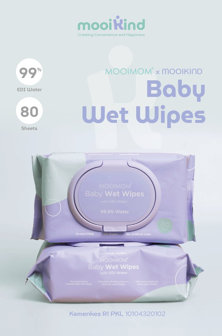 MOOIMOM x mooikind Baby Wet Wipes with EDI Water 4 Pack description image