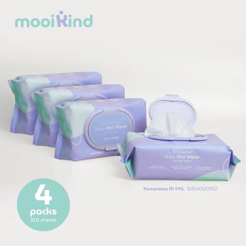 MOOIMOM x mooikind Baby Wet Wipes with EDI Water 4 Pack