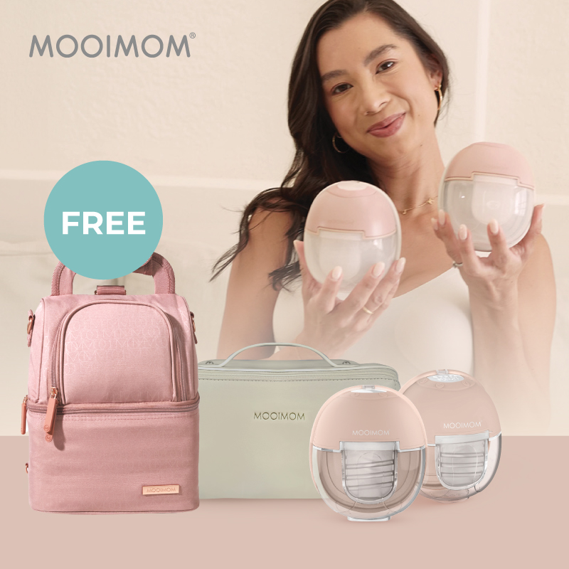 MOOIMOM X1 Ultra Smart Hands Free Electric Breast Pump (HeatRemedy 2 pieces)