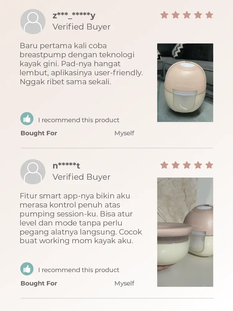 Gambar penjelasan mobile MOOIMOM X1 Ultra pompa ASI elektrik hands-free, menyoroti keunggulan dan kemudahan penggunaan.