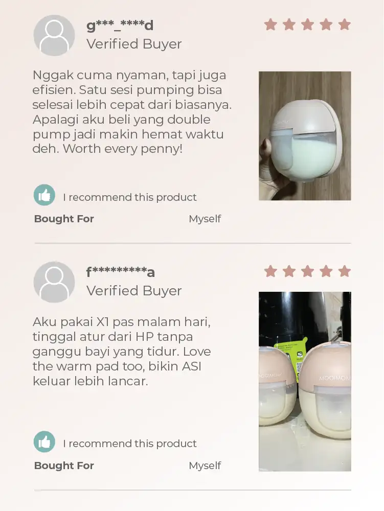 Gambar penjelasan mobile MOOIMOM X1 Ultra pompa ASI elektrik hands-free, menyoroti keunggulan dan kemudahan penggunaan.