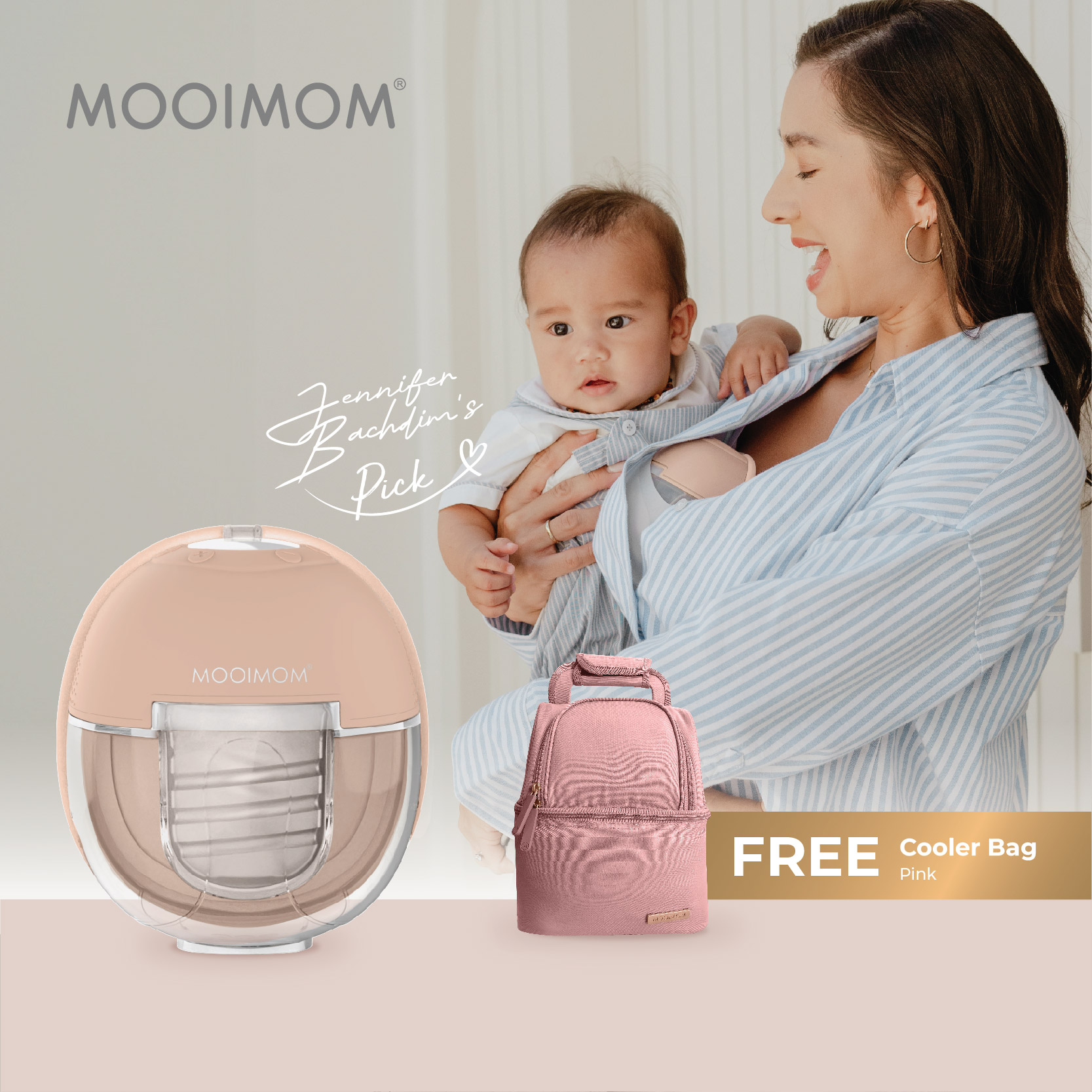 MOOIMOM X1 Ultra Smart Hands Free Electric Breast Pump 1 Pcs - Pompa ASI Elektrik Hands-Free