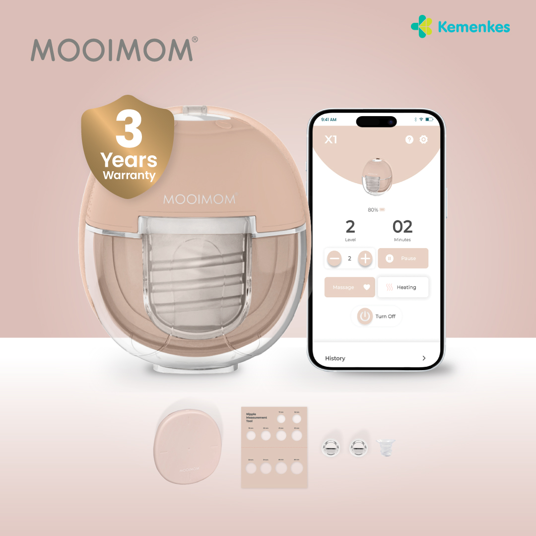 MOOIMOM X1 Ultra Smart Hands Free Electric Breast Pump 1 Pcs - Pompa ASI Elektrik Hands-Free