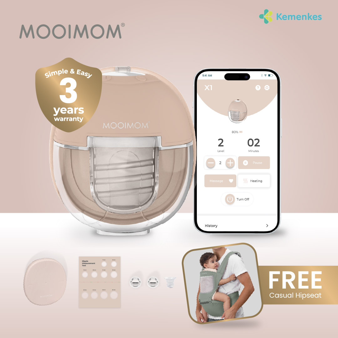 MOOIMOM X1 Ultra Smart Hands Free Electric Breast Pump 1 Pcs - Pompa ASI Elektrik Hands-Free