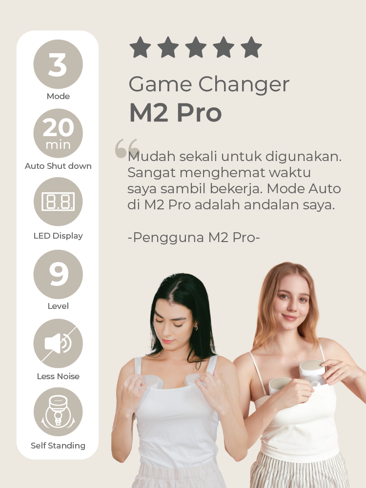 MOOIMOM Hands Free Electric Breast Pump M2 Pro 2 Pcs description image