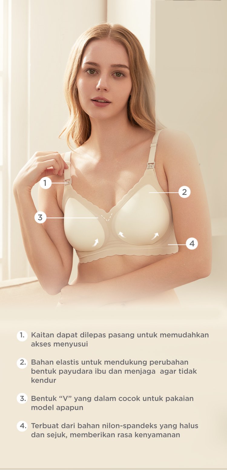 MOOIMOM Seamless Push Up Nursing Bra - Push Up Bra Menyusui Tanpa Jahitan description image