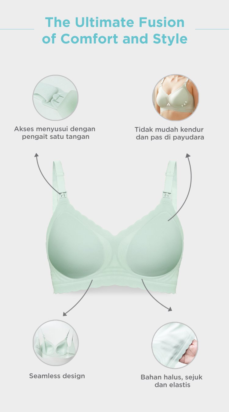 MOOIMOM Seamless Push Up Nursing Bra - Push Up Bra Menyusui Tanpa Jahitan description image