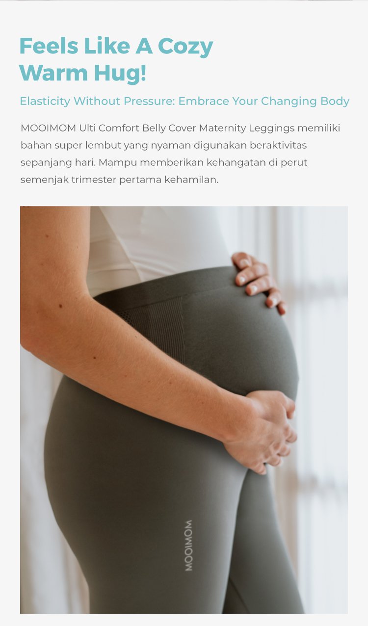 MOOIMOM Ulti Comfort Belly Cover Maternity Leggings (Long) - Legging Hamil Penutup Perut Extra Nyaman (Panjang) description image