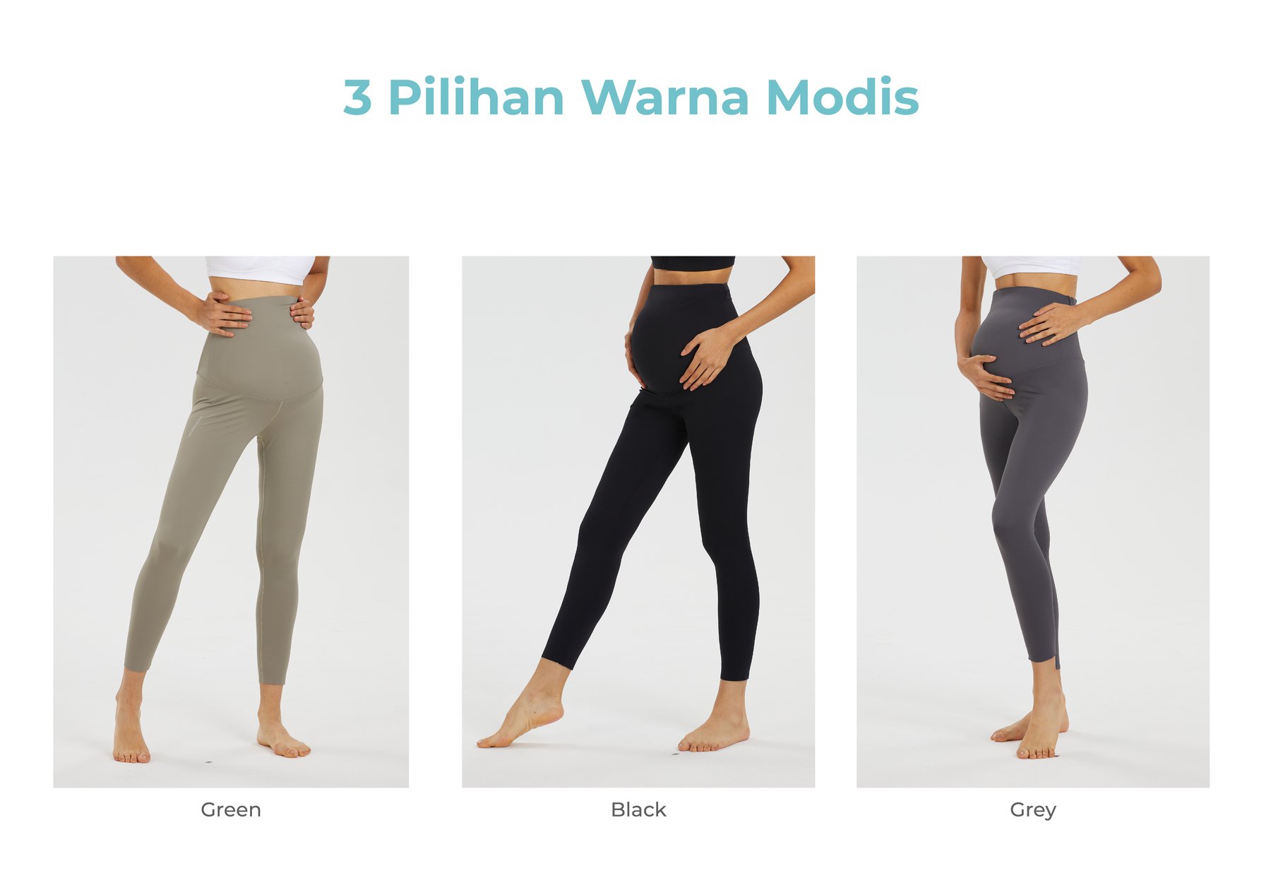 MOOIMOM Active Belly Cover Maternity Leggings (Long) - Legging Hamil Penutup Perut Aktif (Panjang) description image