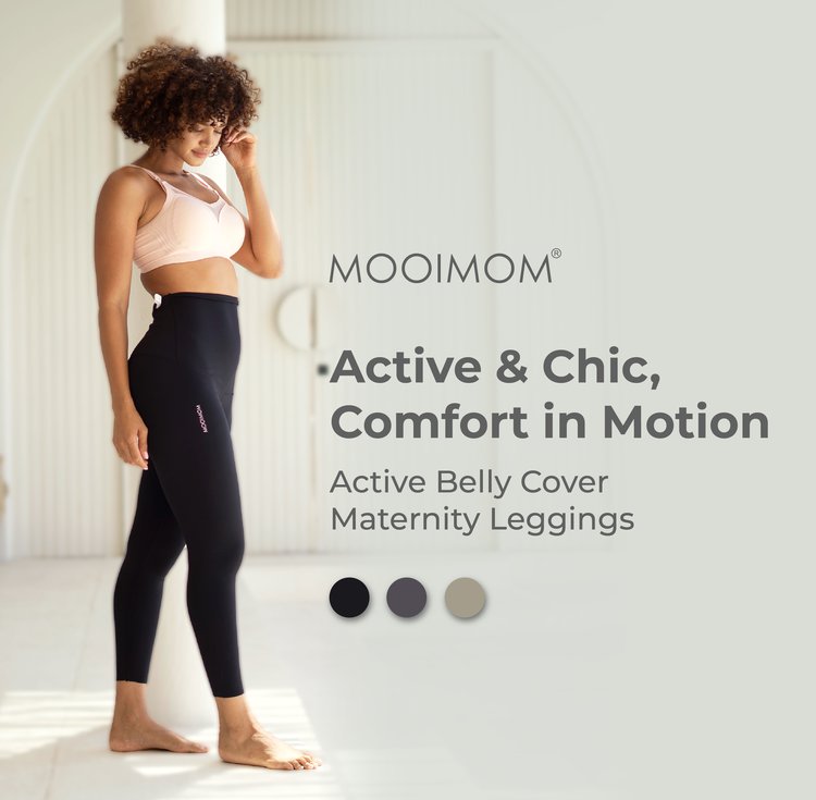 MOOIMOM Active Belly Cover Maternity Leggings (Long) - Legging Hamil Penutup Perut Aktif (Panjang) description image