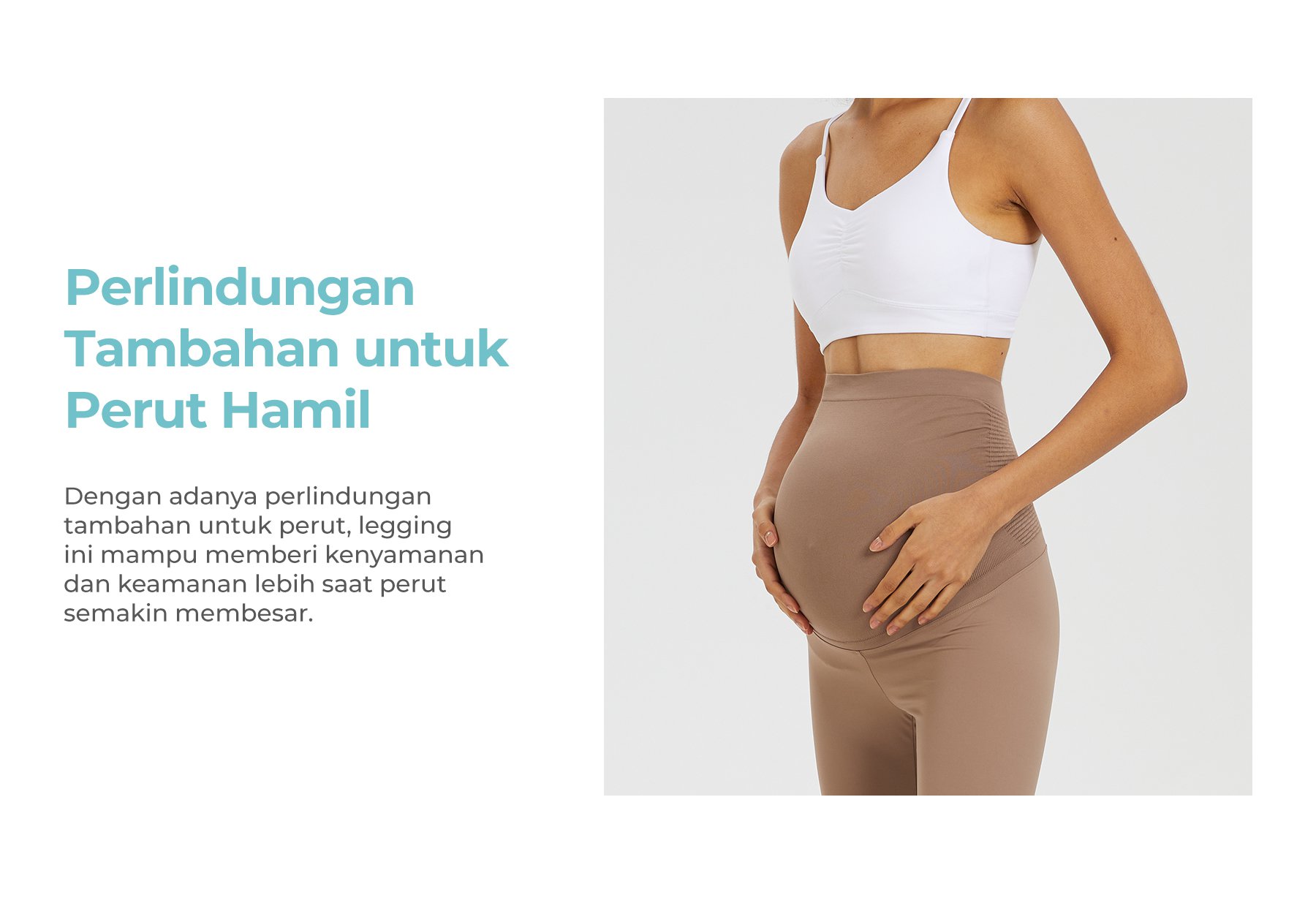 MOOIMOM Essential Belly Cover Maternity Legging (Long) - Legging Hamil Penutup Perut Esensial (Panjang) description image