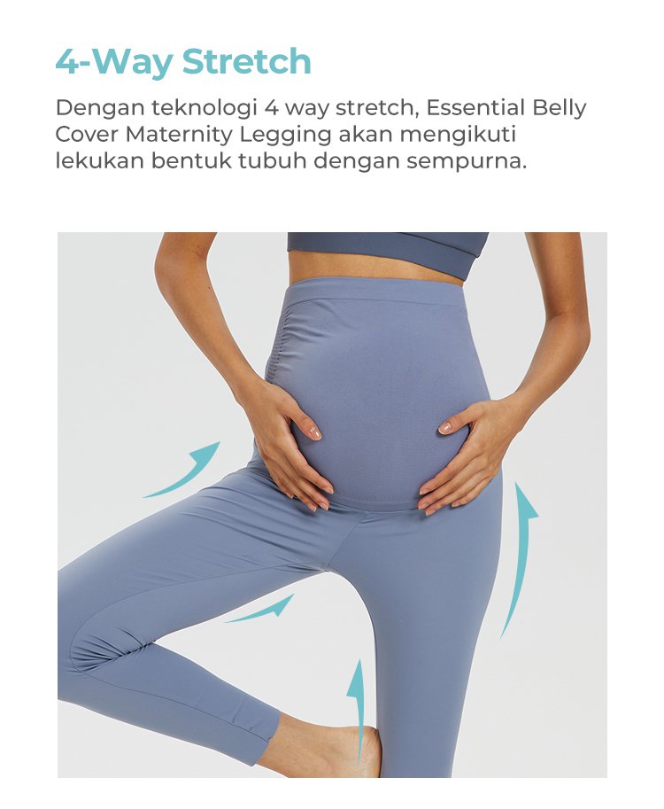 MOOIMOM Essential Belly Cover Maternity Legging (Long) - Legging Hamil Penutup Perut Esensial (Panjang) description image