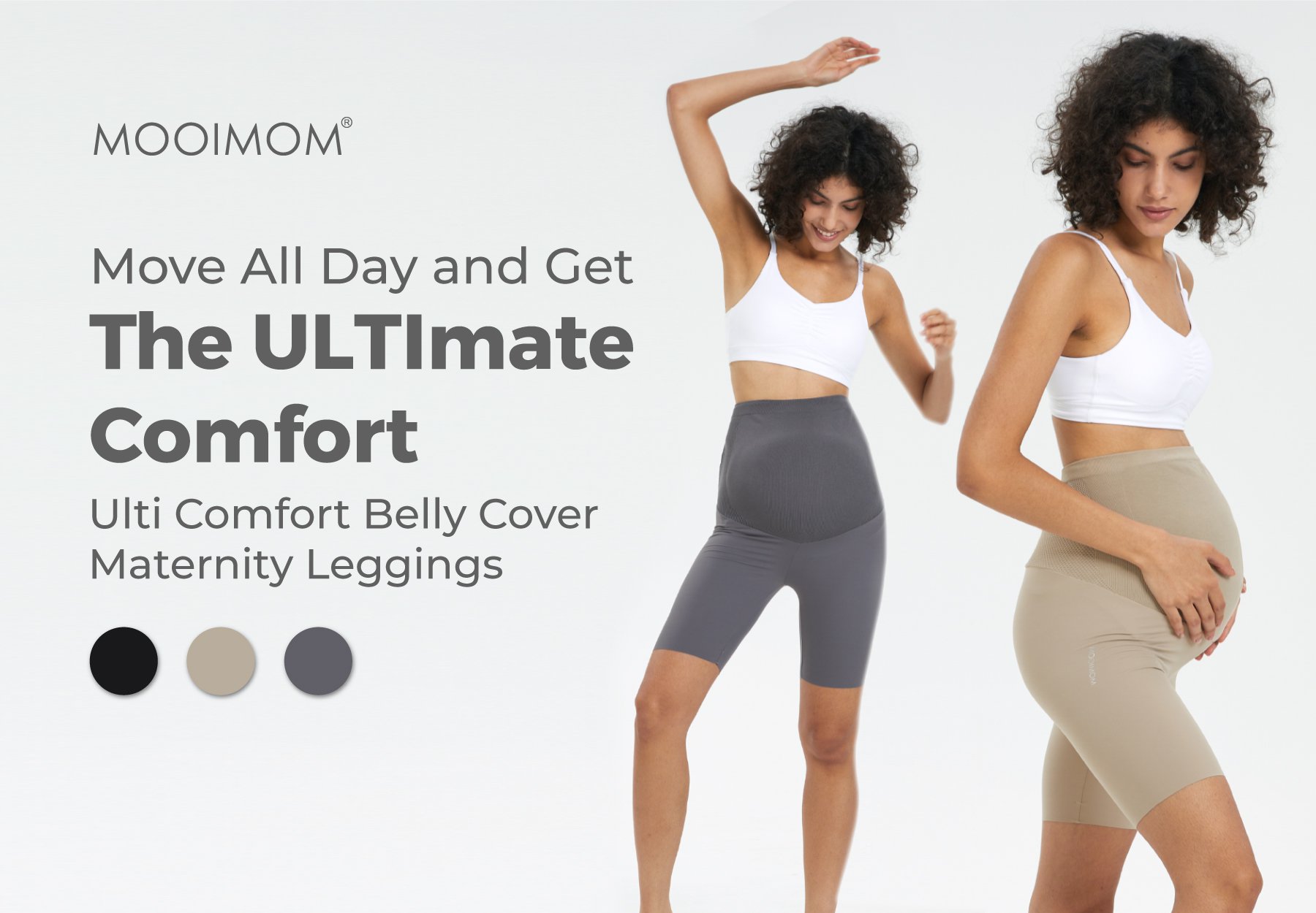 MOOIMOM Ulti Comfort Belly Cover Maternity Leggings (Short) - Legging Hamil Penutup Perut Extra Nyaman (Pendek) description image