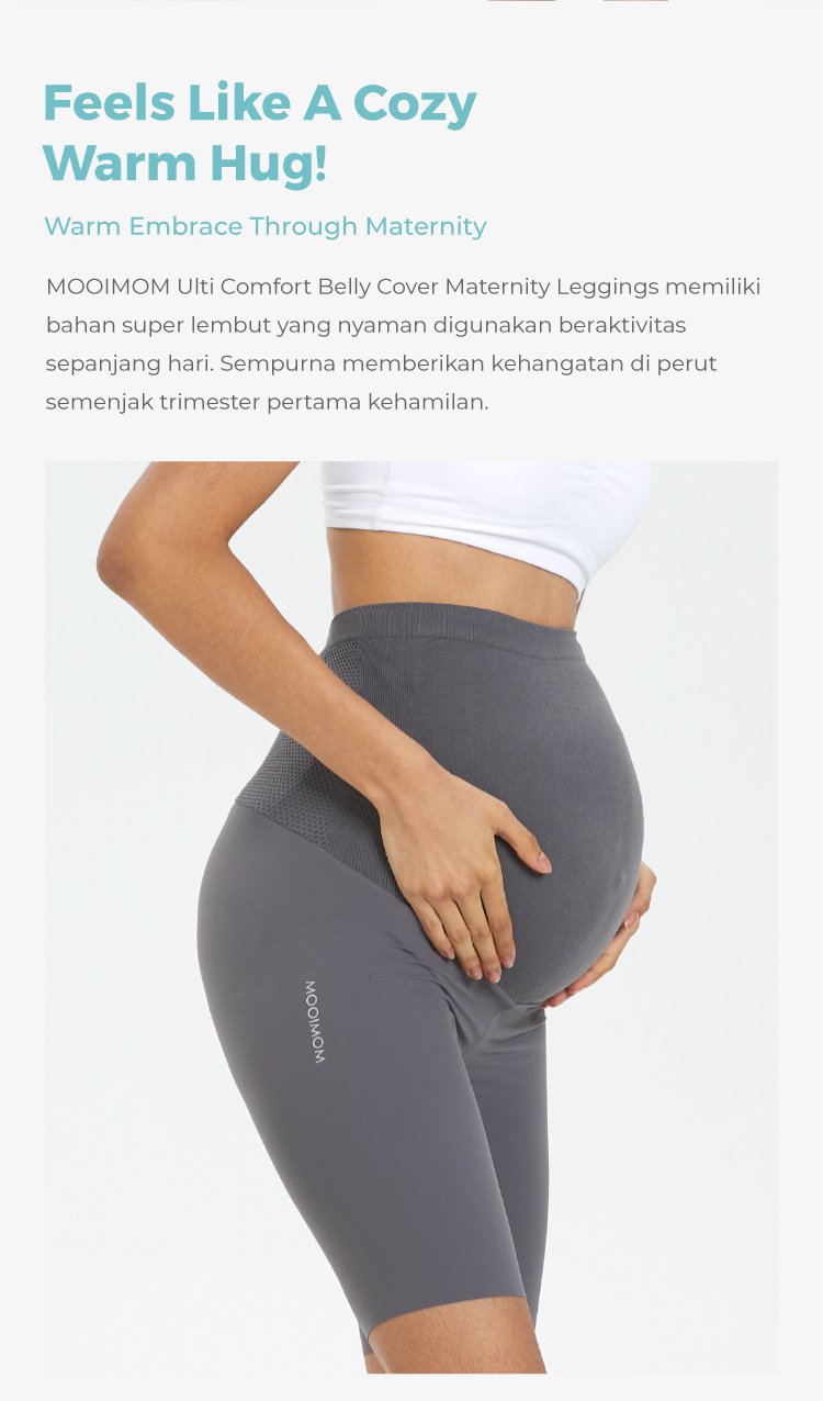 MOOIMOM Ulti Comfort Belly Cover Maternity Leggings (Short) - Legging Hamil Penutup Perut Extra Nyaman (Pendek) description image