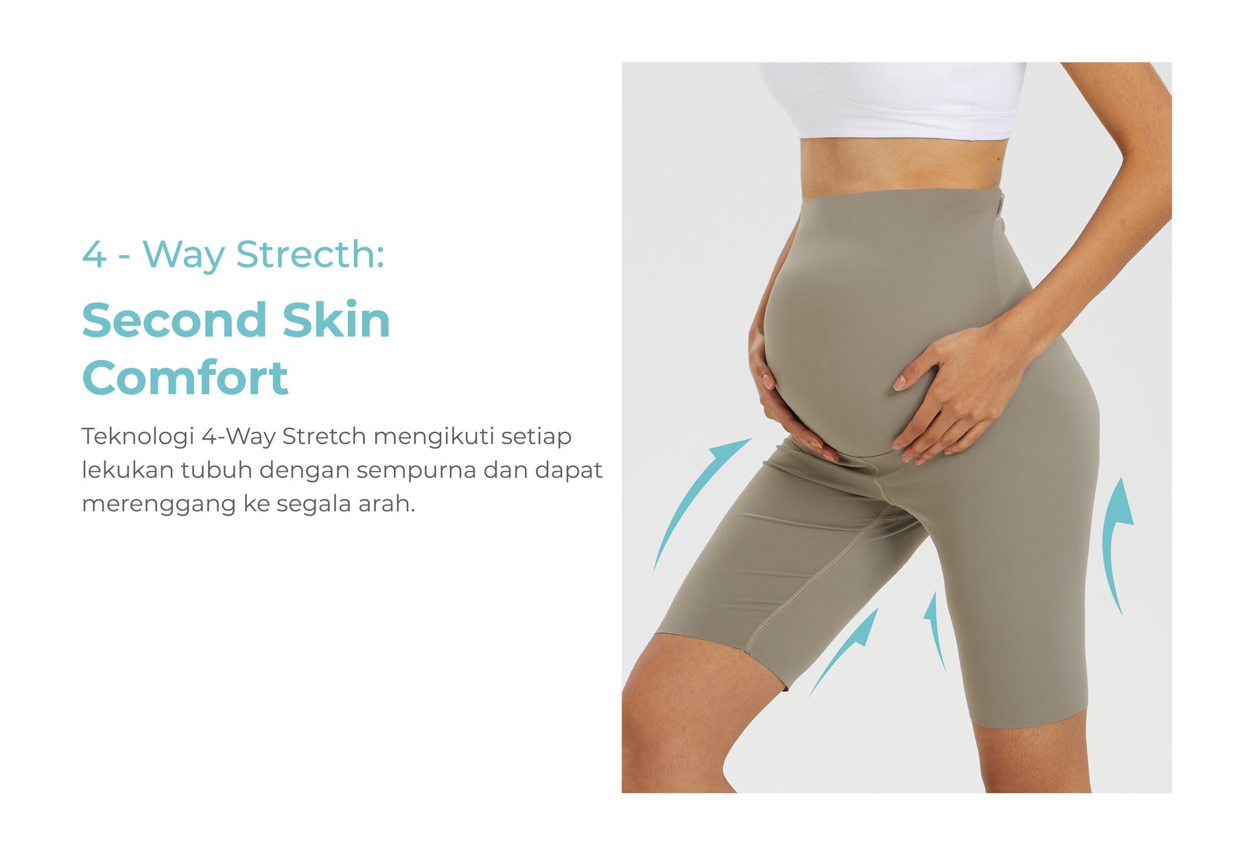 MOOIMOM Active Belly Cover Maternity Leggings (Short) - Legging Hamil Penutup Perut Aktif (Pendek) description image