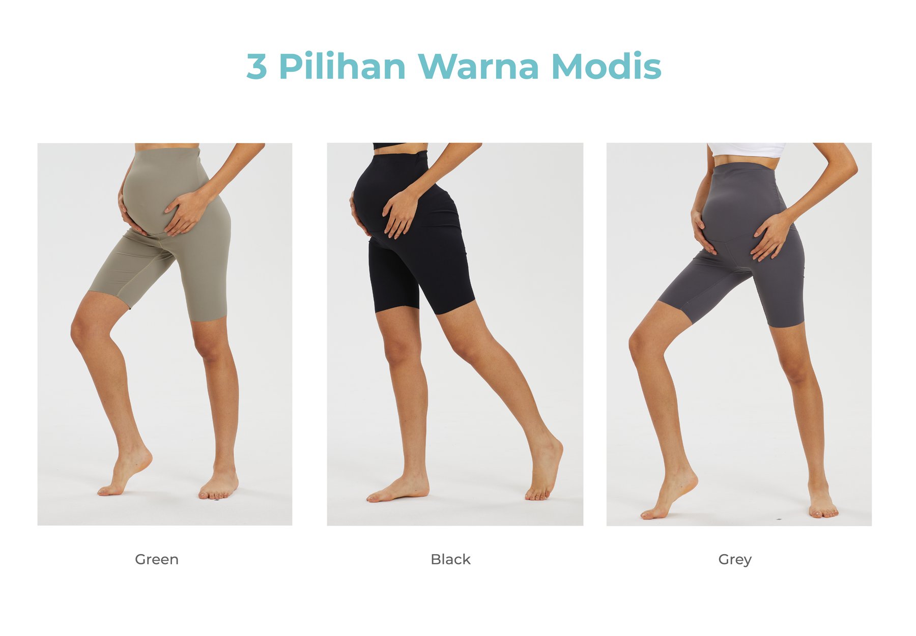 MOOIMOM Active Belly Cover Maternity Leggings (Short) - Legging Hamil Penutup Perut Aktif (Pendek) description image