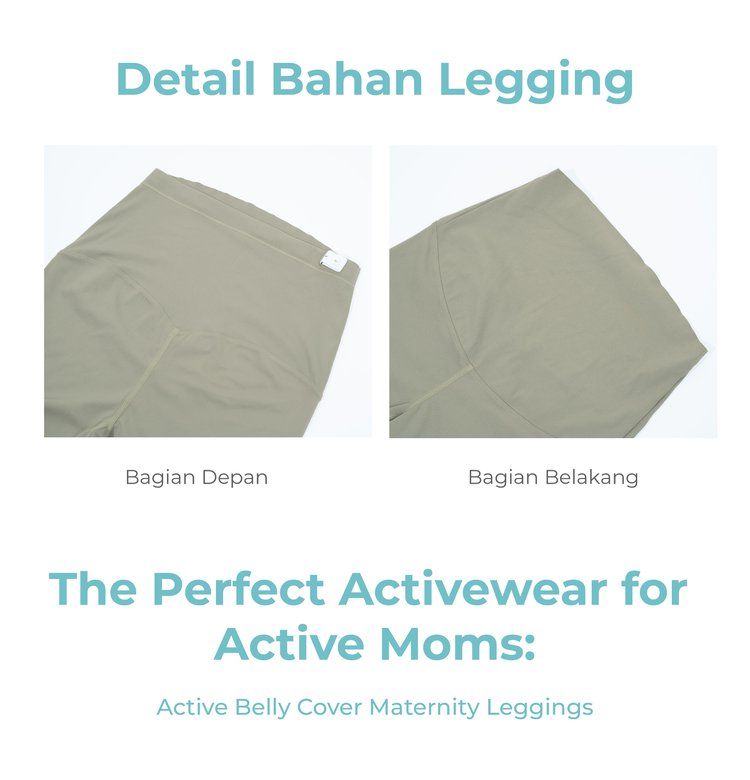 MOOIMOM Active Belly Cover Maternity Leggings (Short) - Legging Hamil Penutup Perut Aktif (Pendek) description image