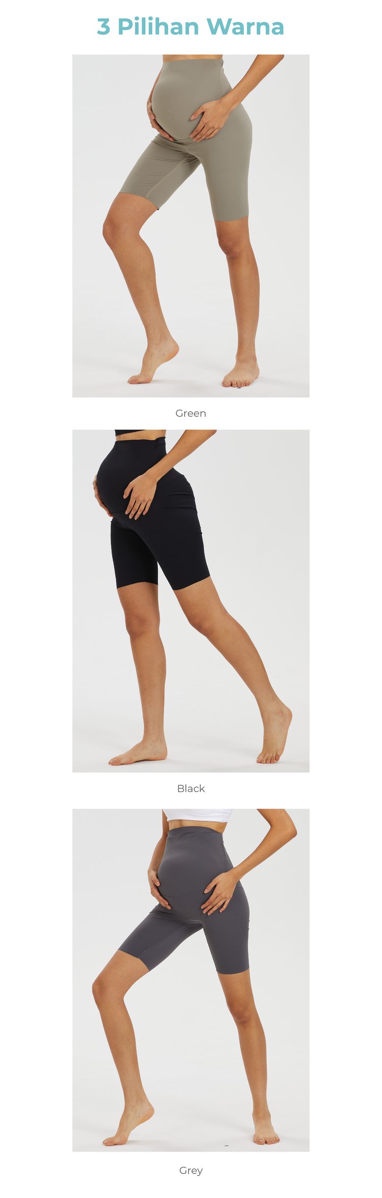 MOOIMOM Active Belly Cover Maternity Leggings (Short) - Legging Hamil Penutup Perut Aktif (Pendek) description image