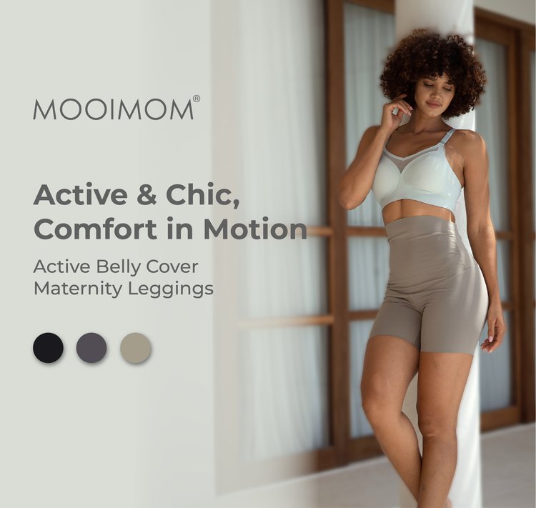 MOOIMOM Active Belly Cover Maternity Leggings (Short) - Legging Hamil Penutup Perut Aktif (Pendek) description image