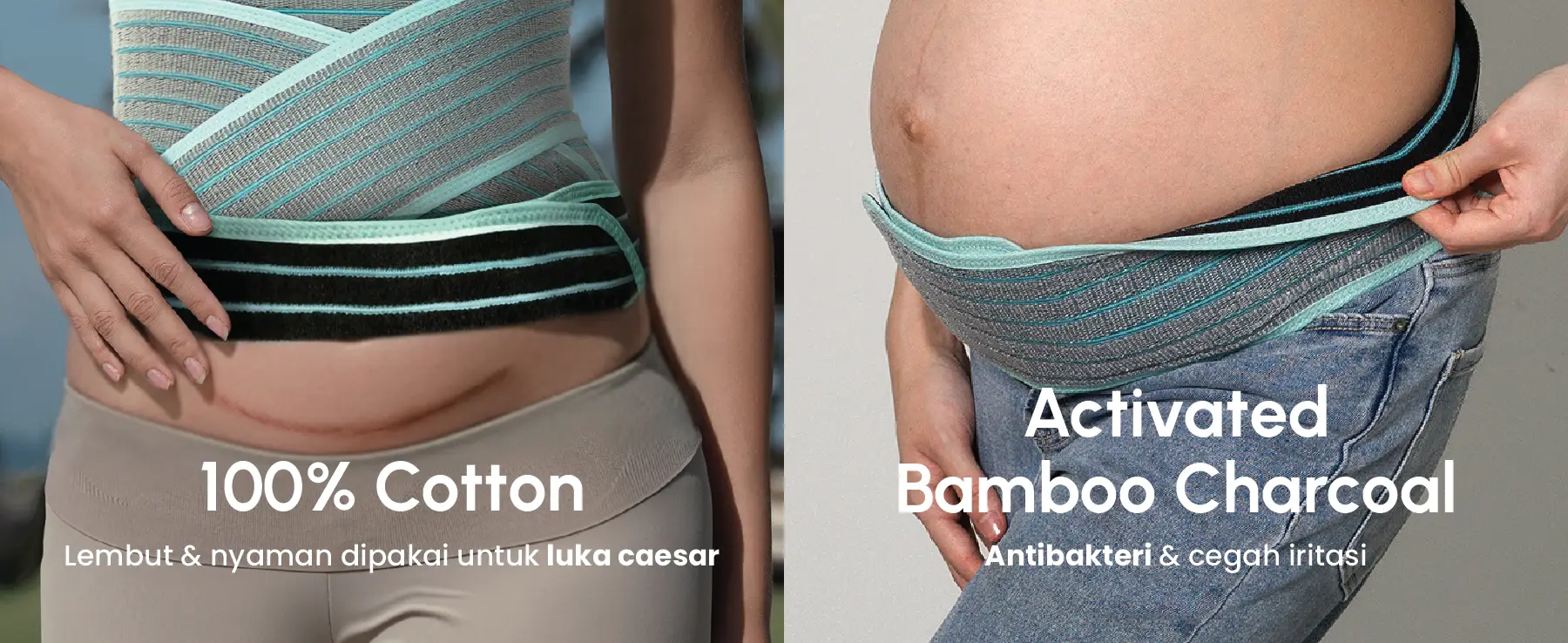 MOOIMOM Korset Hamil, Pasca-melahirkan, Caesar 2in1 Premium Bamboo Corset description image