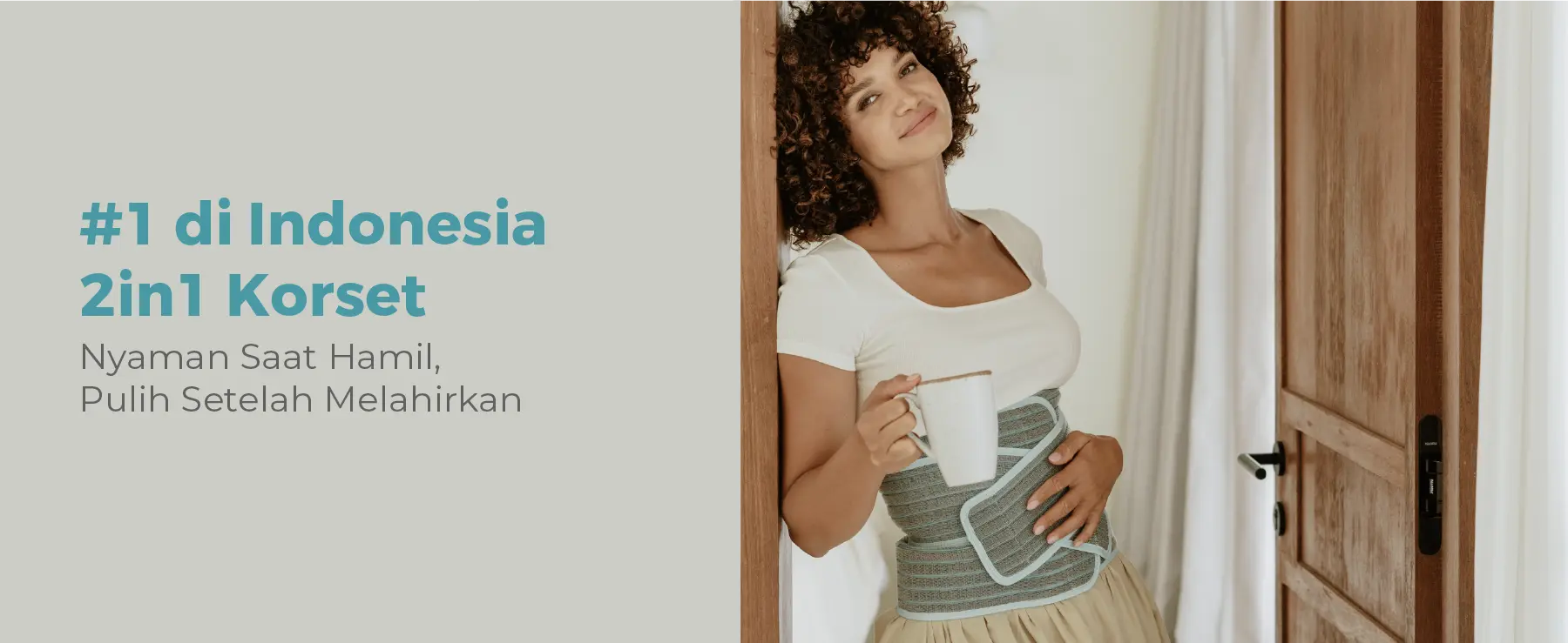 MOOIMOM Korset Hamil, Pasca-melahirkan, Caesar 2in1 Premium Bamboo Corset description image