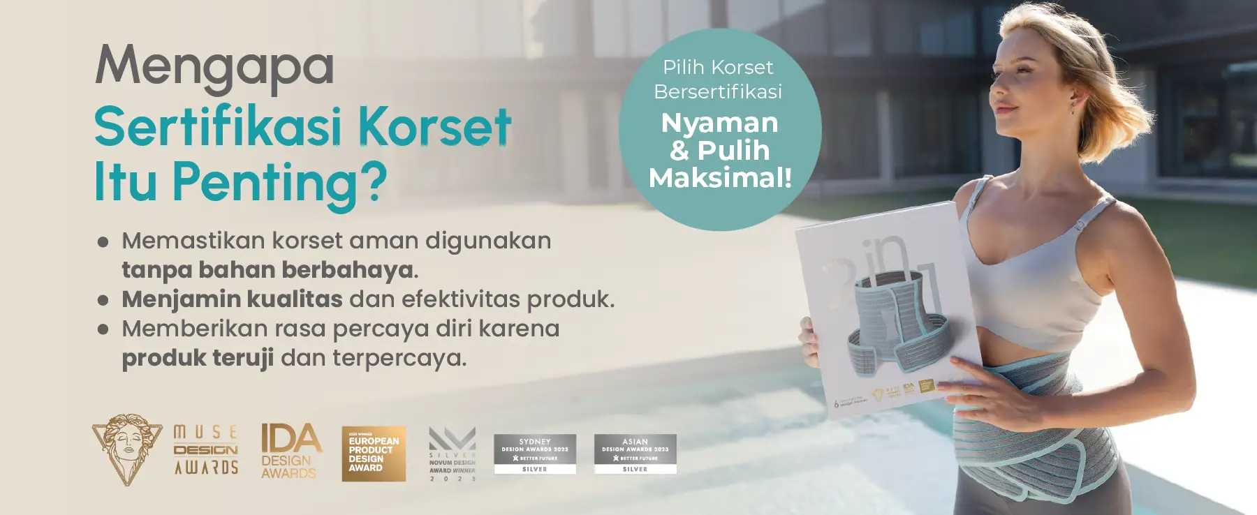 MOOIMOM Korset Hamil, Pasca-melahirkan, Caesar 2in1 Premium Bamboo Corset description image