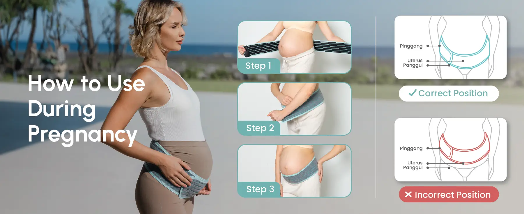 MOOIMOM Korset Hamil, Pasca-melahirkan, Caesar 2in1 Premium Bamboo Corset description image