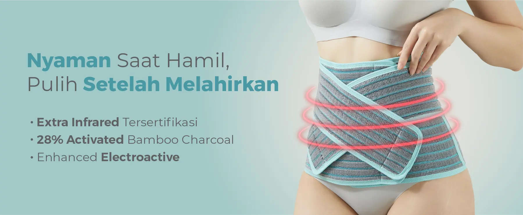 MOOIMOM Korset Hamil, Pasca-melahirkan, Caesar 2in1 Premium Bamboo Corset description image