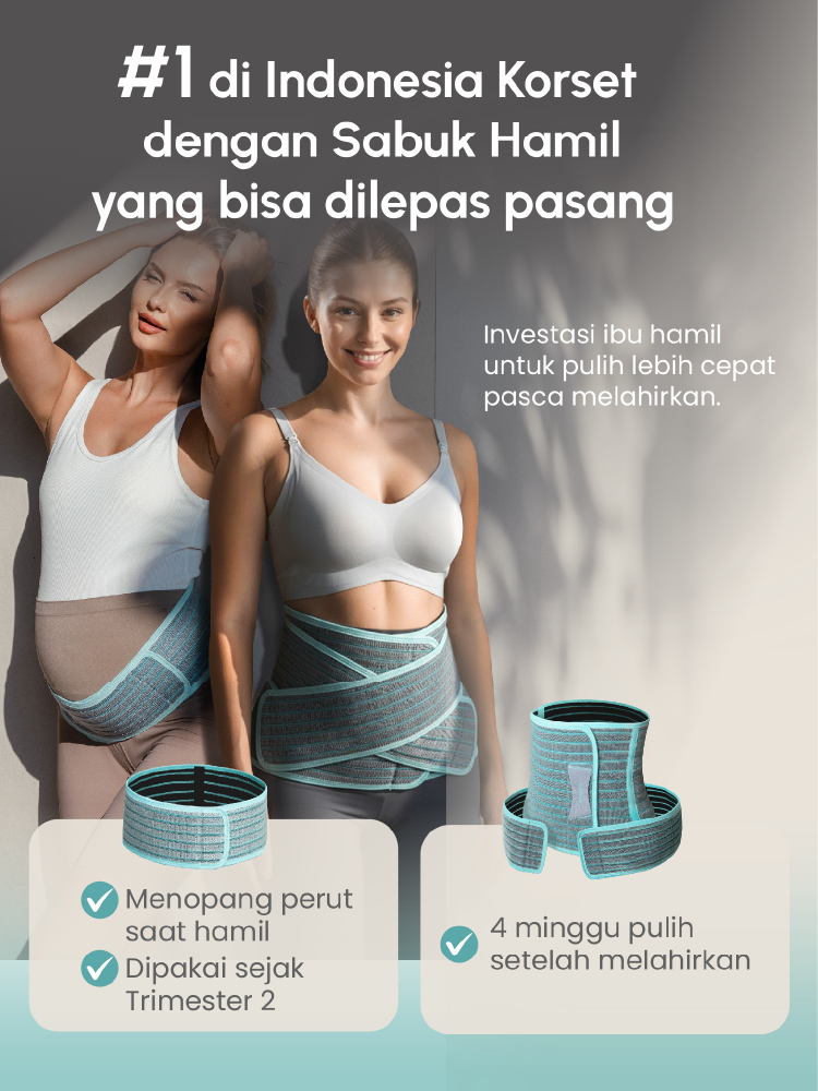 MOOIMOM Korset Hamil, Pasca-melahirkan, Caesar 2in1 Premium Bamboo Corset description image