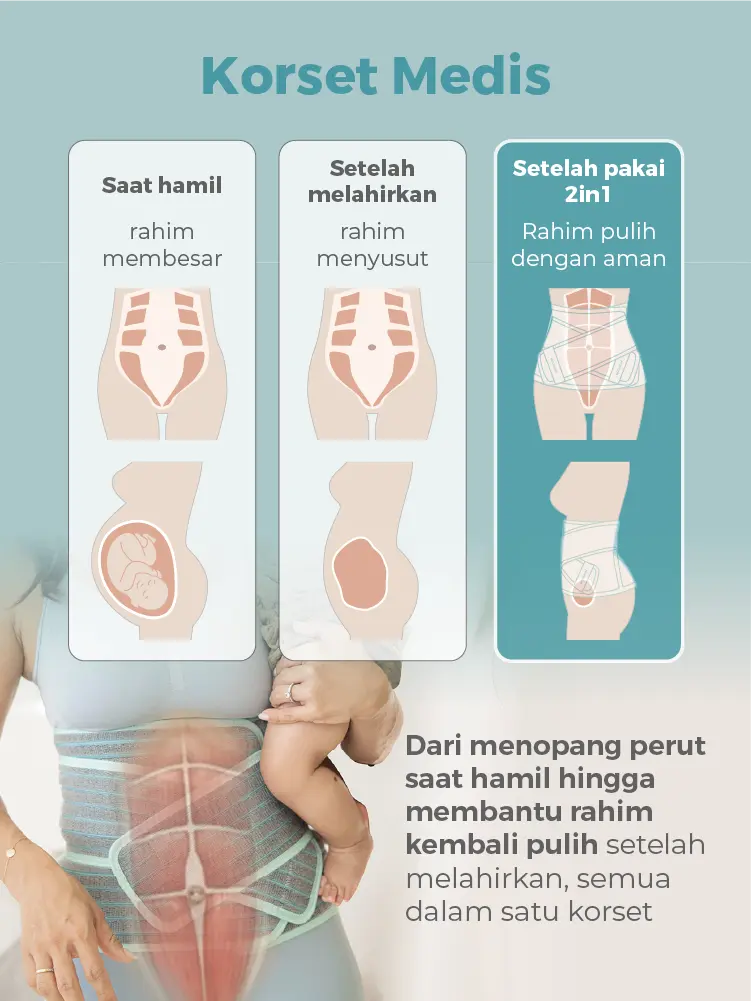 MOOIMOM Korset Hamil, Pasca-melahirkan, Caesar 2in1 Premium Bamboo Corset description image