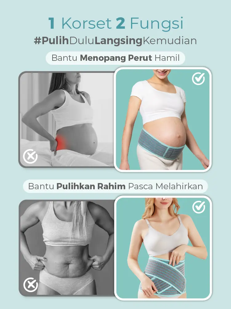 MOOIMOM Korset Hamil, Pasca-melahirkan, Caesar 2in1 Premium Bamboo Corset description image