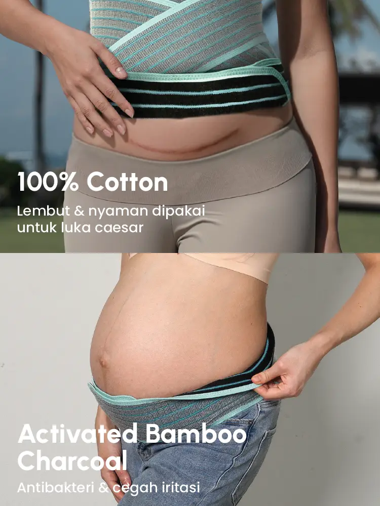 MOOIMOM Korset Hamil, Pasca-melahirkan, Caesar 2in1 Premium Bamboo Corset description image