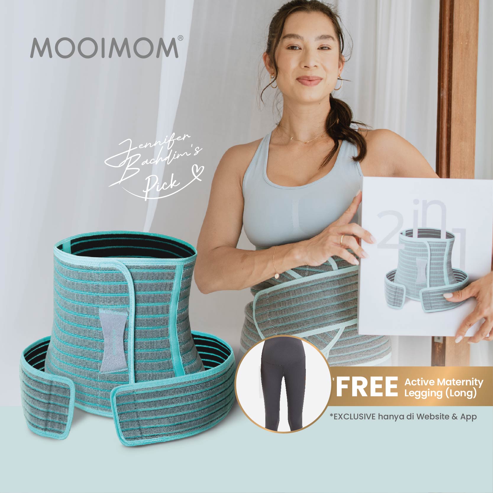 MOOIMOM Korset Hamil, Pasca-melahirkan, Caesar 2in1 Premium Bamboo Corset image