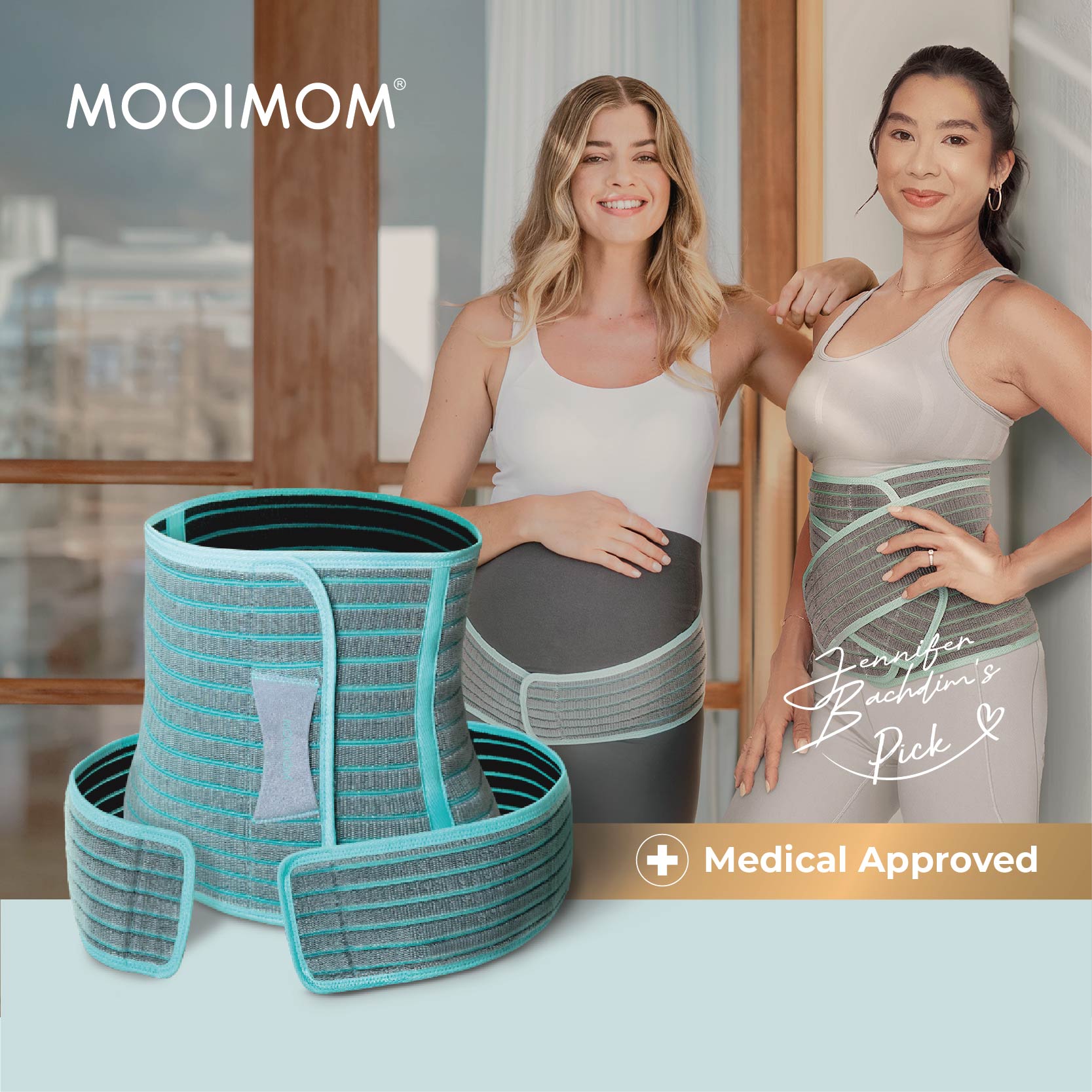 MOOIMOM Korset Hamil, Pasca-melahirkan, Caesar 2in1 Premium Bamboo Corset