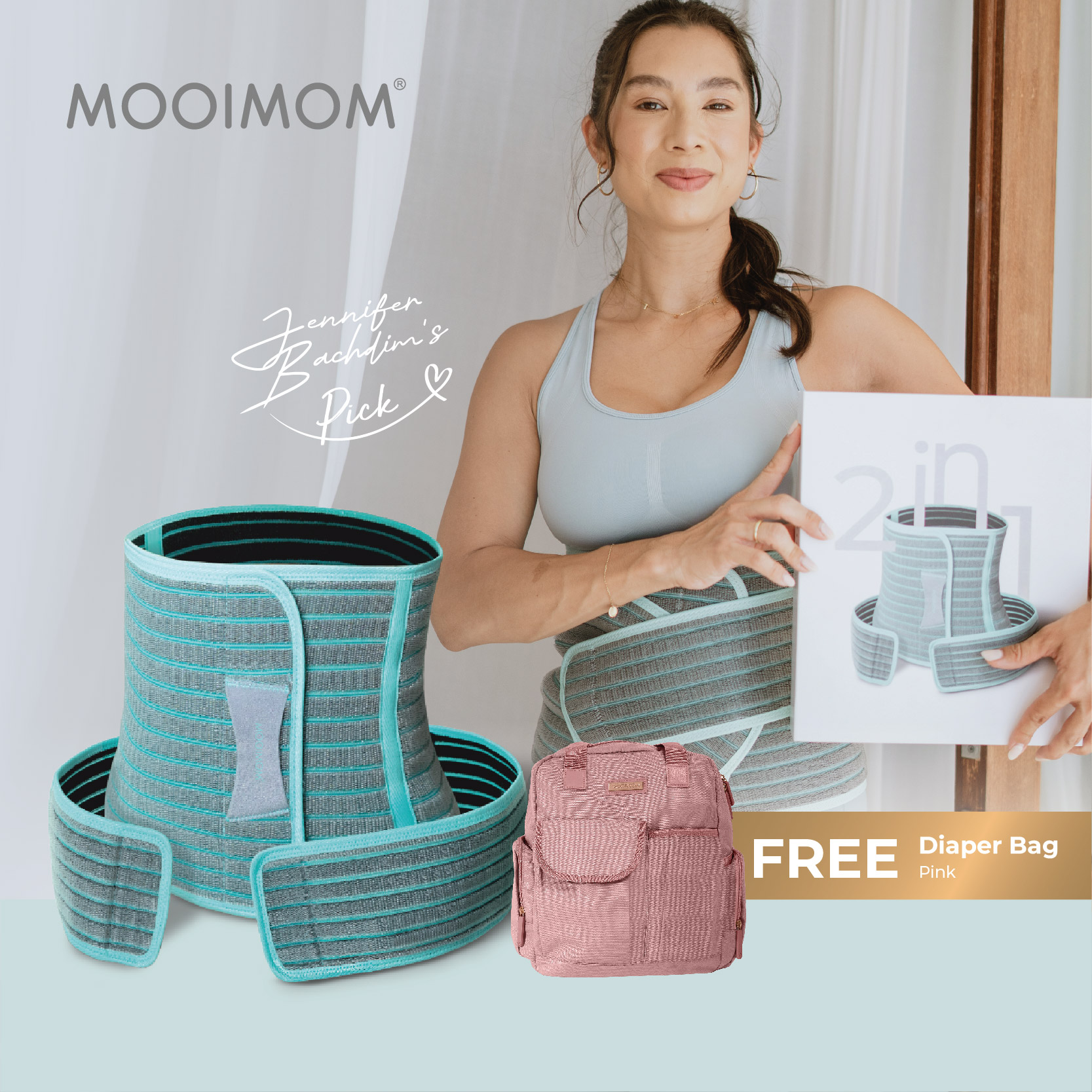 MOOIMOM Korset Hamil, Pasca-melahirkan, Caesar 2in1 Premium Bamboo Corset