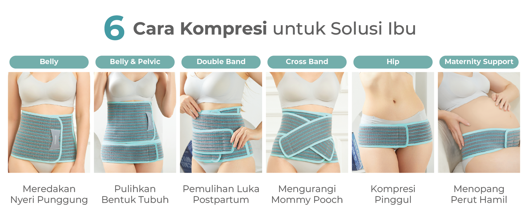 MOOIMOM Korset Hamil & Pasca Melahirkan | Korset Medis - MOOIMOM 2 in 1 Premium Bamboo Corset description image