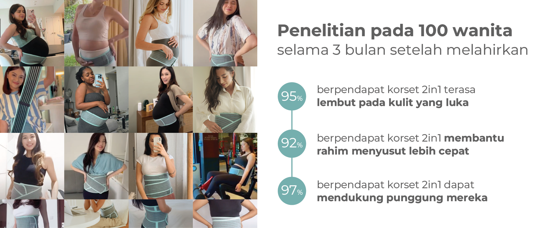 MOOIMOM Korset Hamil & Pasca Melahirkan | Korset Medis - MOOIMOM 2 in 1 Premium Bamboo Corset description image