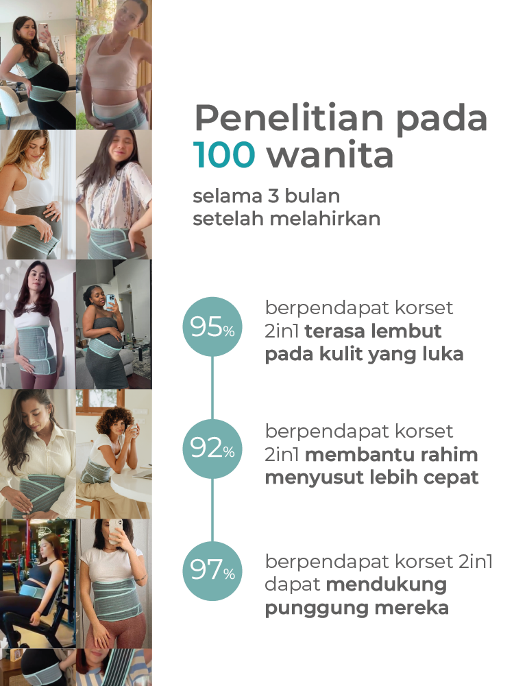 MOOIMOM Korset Hamil & Pasca Melahirkan | Korset Medis - MOOIMOM 2 in 1 Premium Bamboo Corset description image