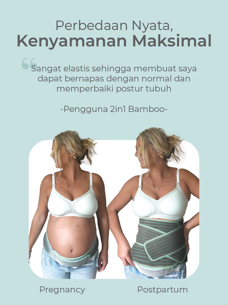 MOOIMOM Korset Hamil & Pasca Melahirkan | Korset Medis - MOOIMOM 2 in 1 Premium Bamboo Corset description image