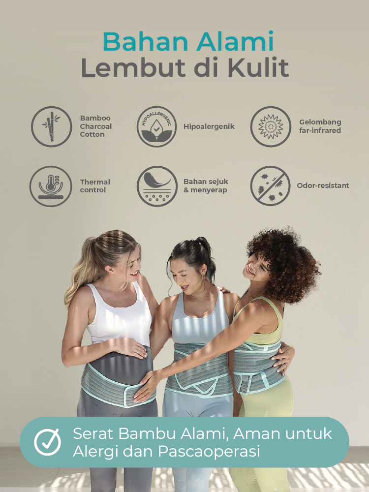 MOOIMOM Korset Hamil & Pasca Melahirkan | Korset Medis - MOOIMOM 2 in 1 Premium Bamboo Corset description image