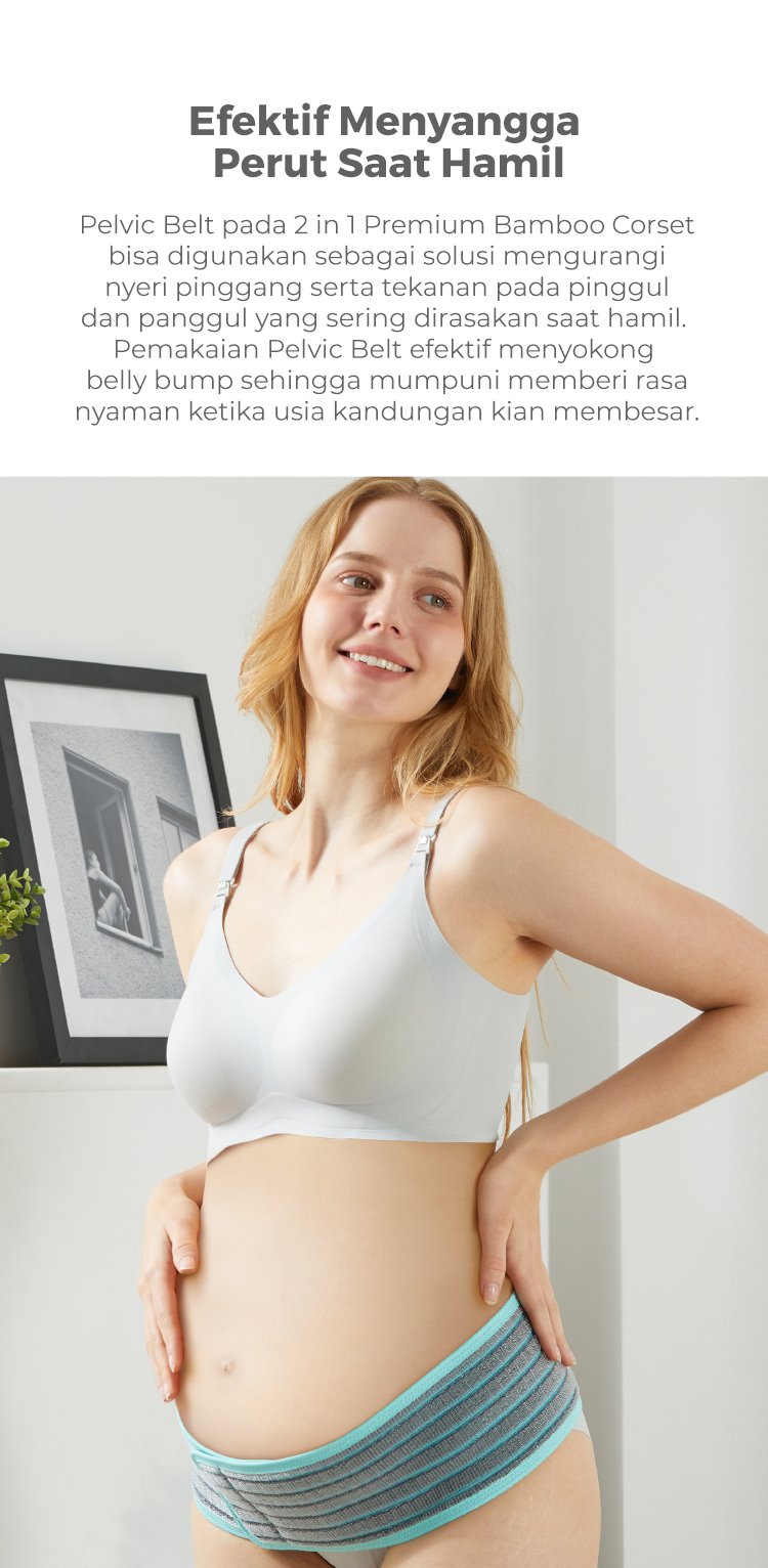 MOOIMOM Korset Hamil & Pasca Melahirkan | Korset Medis - MOOIMOM 2 in 1 Premium Bamboo Corset description image