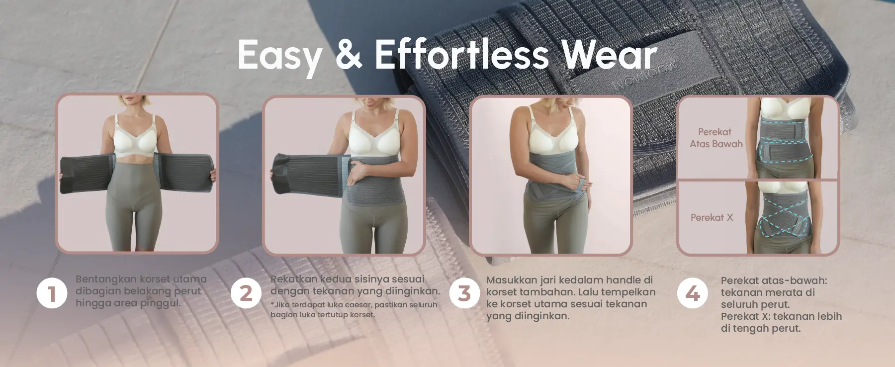 MOOIMOM CoolWeave Bamboo Postpartum Corset description image