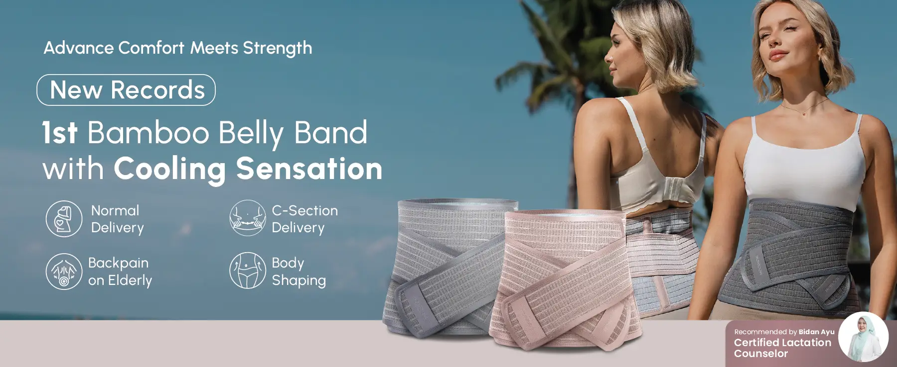 MOOIMOM CoolWeave Bamboo Postpartum Corset description image