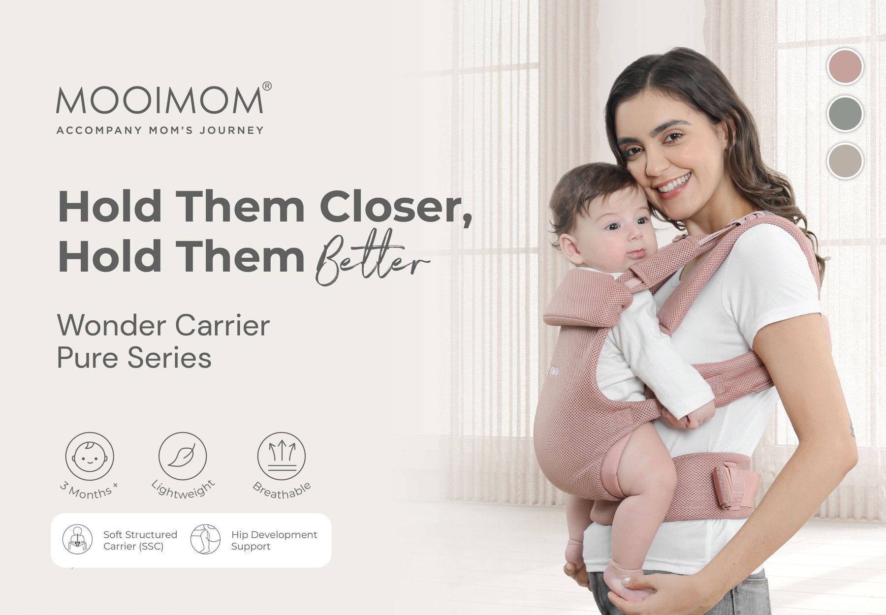 MOOIMOM Wonder Carrier - Gendongan Bayi SSC description image