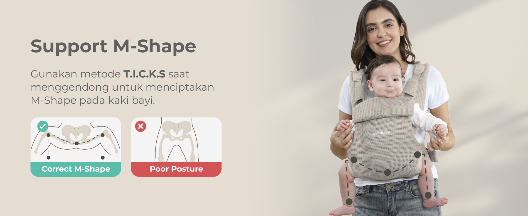 MOOIMOM Wonder Carrier - Gendongan Bayi SSC description image