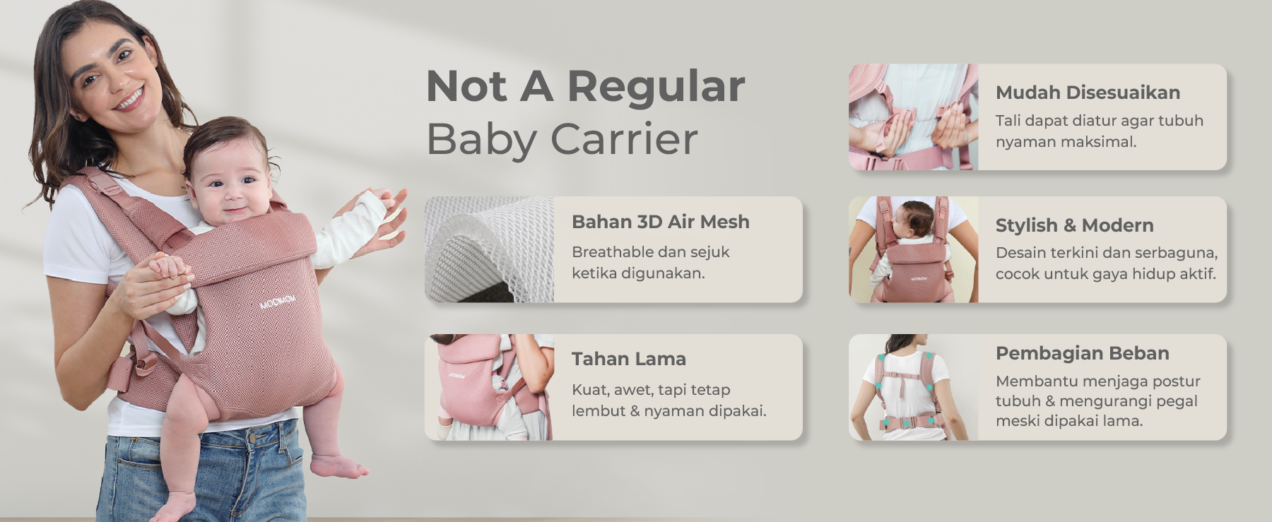 MOOIMOM Wonder Carrier - Gendongan Bayi SSC description image