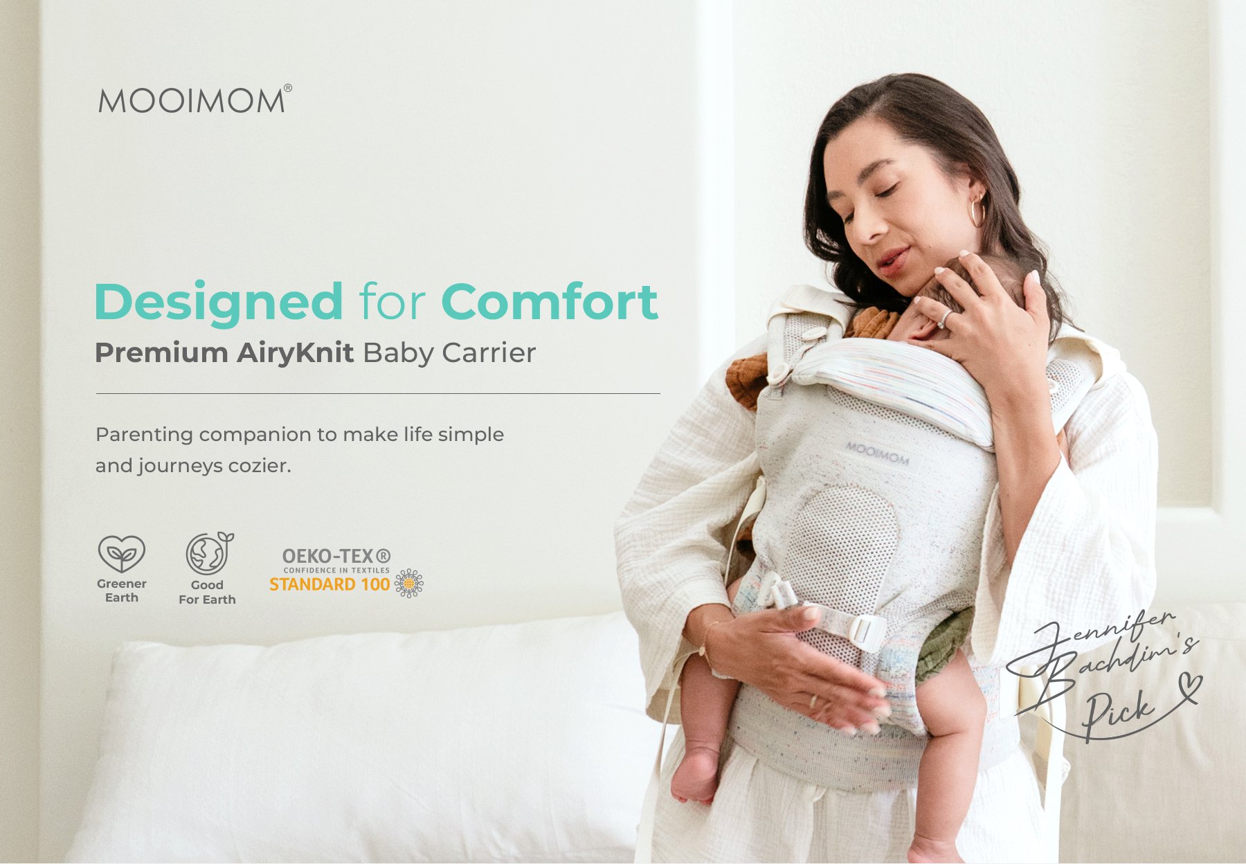 Mooimom AiryKnit Baby Carrier - Gendongan Premium SSC Airy Knit description image