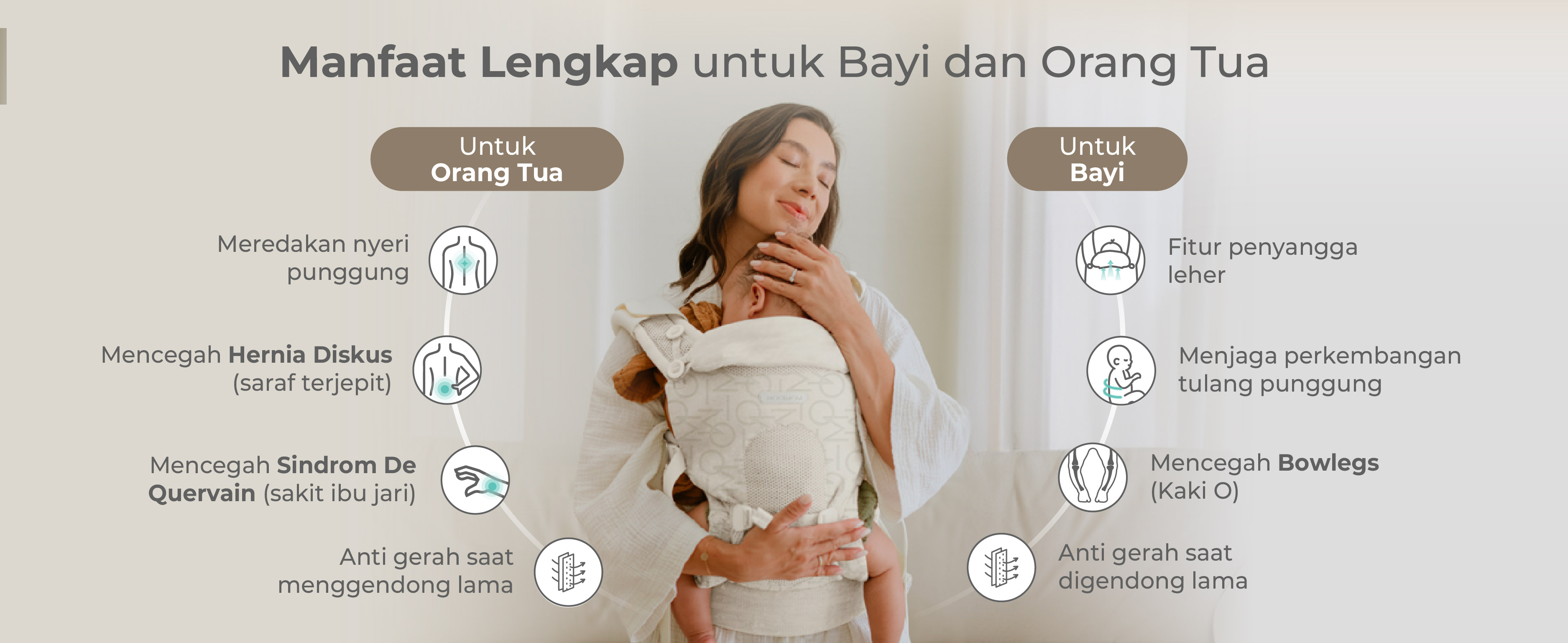 Mooimom AiryKnit Baby Carrier - Gendongan Premium SSC Airy Knit description image